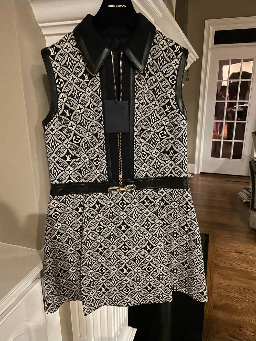 Louis Vuitton Black and White Monogram Mini Dress